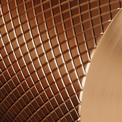 Brauer Copper carving Wastafelmengkraan opbouw - hoog - draaibaar - platte uitloop - model a - PVD - geborsteld koper