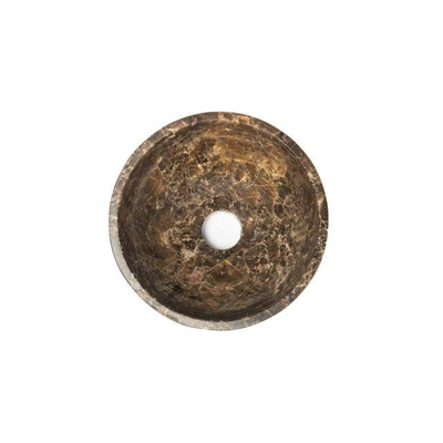 FugaFlow Efficiente Pietra Waskom - 21x21x12cm - rond - natuursteen - Dark Emperador