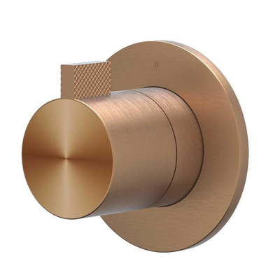 IVY Tribe Partie apparente - robinet d'arrêt encastré à passage direct - symmetry - rosace ronde - RVS316 - cuivre brossé mat PVD