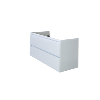 HR badmeubelen Infinity Meuble sous-lavabo - 120x44.8x55cm - 2 tiroirs - sans poignées - découpe de siphon simple blanc brillant