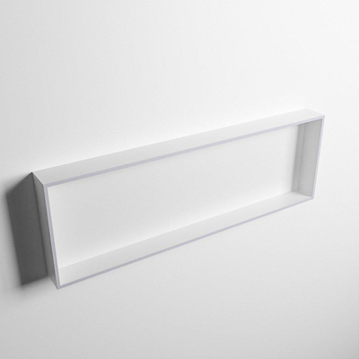 Mondiaz Easy nis 29.5x89.5x8cm voor Inbouw/opbouw 1 open vak Solid surface Talc/Cale