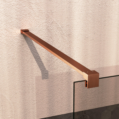 BRAUER Oblivion Paroi de bain - 80x140 - verre bronze - incl. revêtement en verre - cuivre brossé PVD