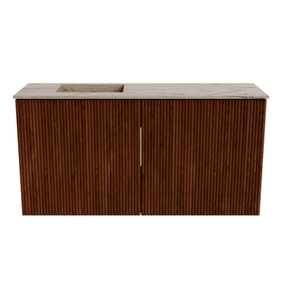 Mondiaz JOYA-DLUX Meuble de toilette 80cm - couleur Ruby - Vasque FAYE position Gauche Sans trou de robinet couleur Arena