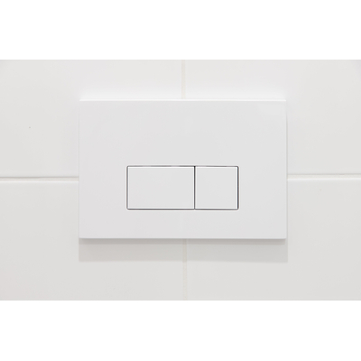 QeramiQ Push Bedieningsplaat - voor Geberit UP320 inbouwreservoir - dualflush - rechthoekige knoppen - kunststof wit glans