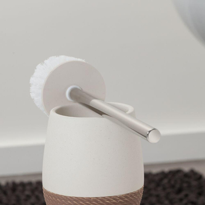 Sealskin Braid Brosse de toilette avec support Sable
