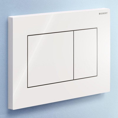 Plaque de commande Geberit Sigma01 - chasse d'eau à 2 boutons - carré - blanc alpin