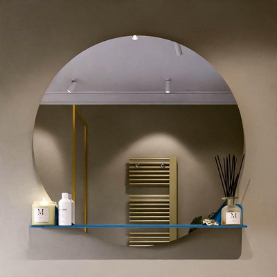 Mondiaz SPOT Miroir de salle de bain - rond 110cm - plan de miroir - couleur Jean