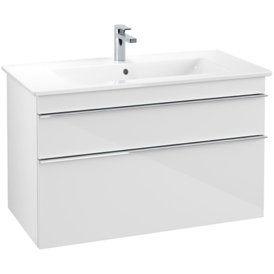 Villeroy & Boch Venticello meuble sous-lavabo - 95.3x59cm - 2x tiroir blanc glossy