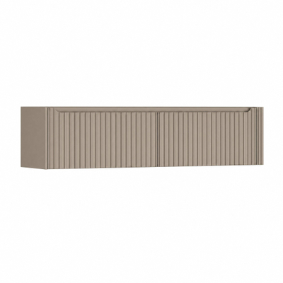 H&R Badmeubelen Juice Wastafelonderkast - 180x45x40cm - rechterhoek afgerond - 3D-front - 2 lades - geïntegreerde greep - olive
