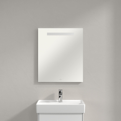 Villeroy & Boch More to see one spiegel - met geïntegreerde led verlichting - 50x60cm - inclusief bevestiging - Glass (glans wit)
