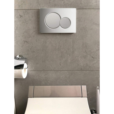 Geberit Sigma01 bedieningsplaat - 2-toets spoeling - ronde knoppen - mat chroom gelakt