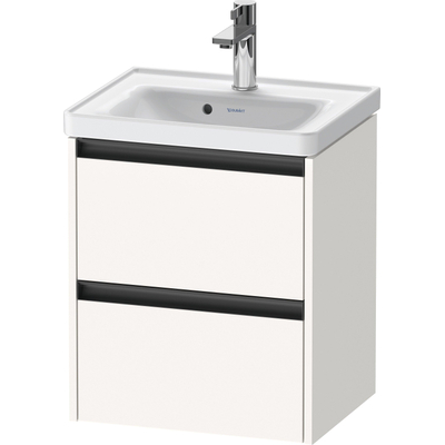 Duravit Ketho.2 Wastafelonderbouwkast - met 2 laden - 48.4x37.5x54.9cm - met grepen antraciet - wit supermat