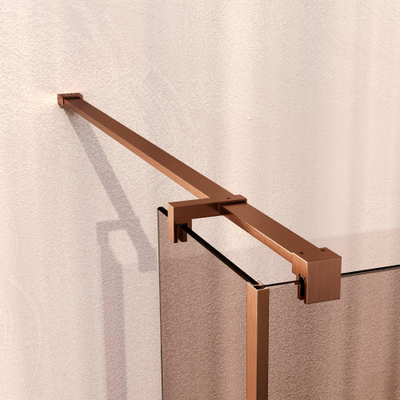 BRAUER Oblivion Inloopdouche - 90x200cm - 30 cm zijwand - glascoating - brons glas - geborsteld koper PVD