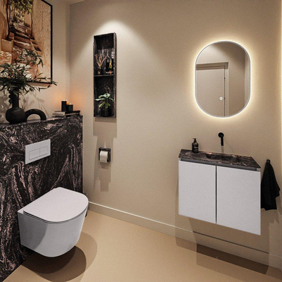 MONDIAZ TURE-DLUX 60cm toiletmeubel Cale. EDEN wastafel Lava positie rechts. Zonder kraangat.