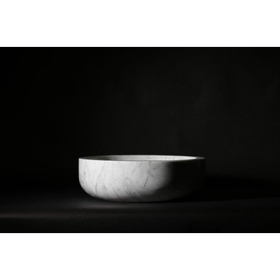 Forzalaqua Verona vasque à poser 40x40x12cm Ronde Pierre naturelle Carrara polie