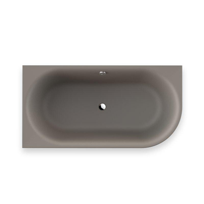 Plieger Kansas Baignoire d'angle - 155x80x60cm - angle gauche - avec arrivée d'eau - avec garniture de vidage et de trop-plein - avec pieds - acrylique - gris ciment