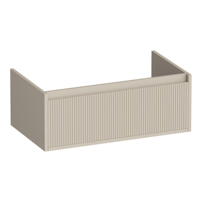 BRAUER Hope Wavy meuble sous-lavabo 80 1 tiroir softclose sans poignée - 1 découpe pour siphon - beige mat
