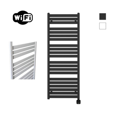 Sanicare HPW - Moda Elektrische Radiator - 160x60cm - 1159W - wifi - thermostaat - zwart - rechtsonder - mat zwart