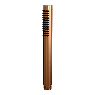 BRAUER Copper Carving thermostatische inbouw badkraan - drukknoppen SET 03 - uitloop - staaf handdouche - doucheslang - wandaansluitbocht - koper geborsteld PVD