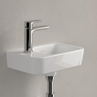 Villeroy & Boch O.novo Lave-main WC 36x14.5x13.5cm 1 trou de robinet gauche sans trop-plein Ceramic+ Blanc Alpin
