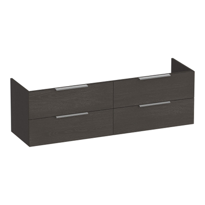 BRAUER Elevate wastafelonderkast 160 excl. opleggrepen 4 softclose lades en 2 sifon uitsparingen - Timber Anthracite