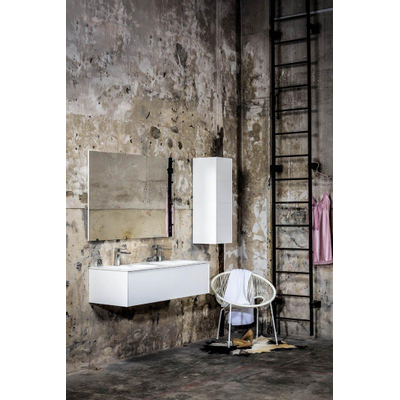 MONDIAZ Loor meuble bas 150cm 2 tiroirs couleur Smoke