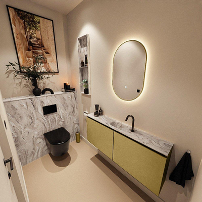 MONDIAZ TURE-DLUX 120cm toiletmeubel Oro. EDEN wastafel Glace positie midden. Met 1 kraangat.