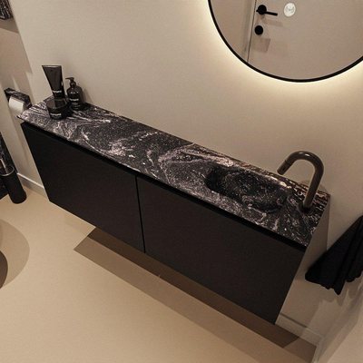 MONDIAZ TURE-DLUX Meuble de toilettes 120 cm Urban. EDEN lavabo Lava position droite. Avec 1 trou de robinet.
