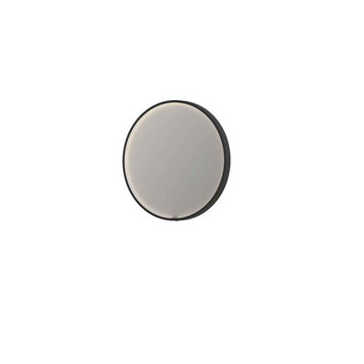 INK SP24 Miroir - 60x4x60cm - LED en bas et en haut changement de couleur - dimmable - Chauffage de miroir - rond - dans un cadre en acier - aluminium noir mat