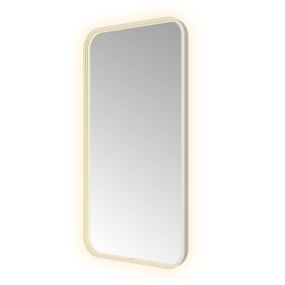Hotbath &MORE Spiegel - 50x100cm - direct en indirect LED - spiegelverwarming - color changing - dimbaar - met afstandsbediening - geborsteld RVS 316