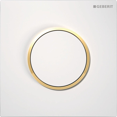 Geberit type 10 urinioir bedieningsplaat - pneumatisch - rond - rond - wit/verguld