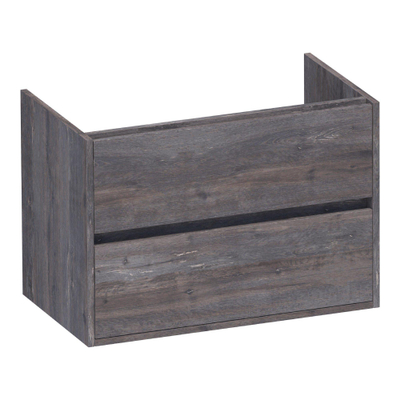 BRAUER Adore wastafelonderkast - 80x46x55cm - 2 softclose lades - greeploos - 1 sifon uitsparing - Driftwood met wastafel Gravity SHOWROOMMODEL