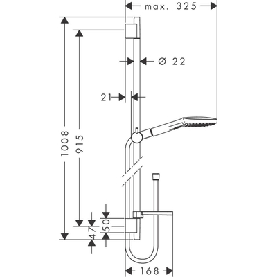 Hansgrohe Raindance Select E Doucheset - 120 - 3jet - ecosmart - met Unica - glijstang 90 cm en zeepschaal wit/chroom - wit chroom