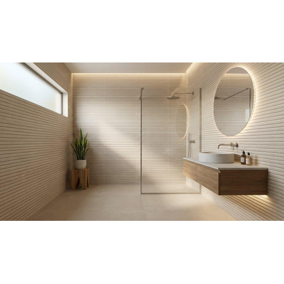 Cifre Ceramica Borneo wandtegel - 30x75cm - gerectificeerd - Betonlook - Sand decor mat (beige)