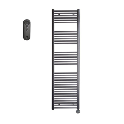 Sanicare HVS Elektrische Radiator - 172x45cm - 920W - met afstandsbediening - thermostaat - zwart - rechtsonder - gunmetal (antraciet)