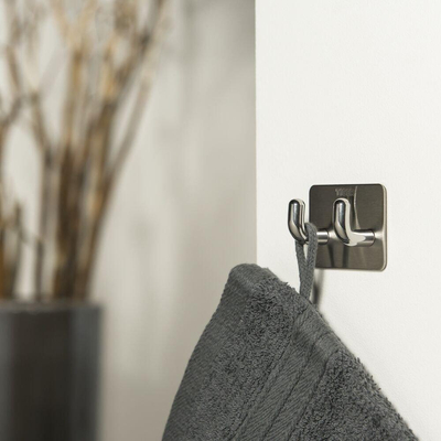 Tiger Haak Pinky Double inox brossé 5x4x2.5cm