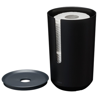 Tiger Tess Dérouleur papier WC de reserve - avec couvercle - Noir anthracite