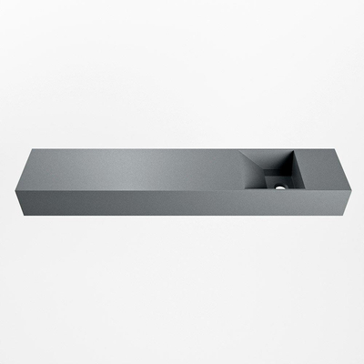 Mondiaz TYNE Fontaine - 110x23x12cm - lavabo Droit - sans trous de robinet - solid surface - Plata