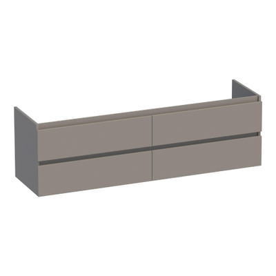 BRAUER Joy meuble sous-lavabo 160 4 tiroirs à fermeture douce - sans poignée - 2 découpes pour siphon - taupe mat