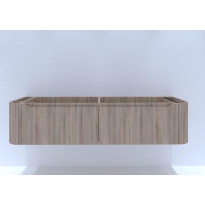 H&R badmeubelen Juice Wastafelonderkast - 180x45x40cm - afgeronde hoeken - 2 lades - geïntegreerde greep - rockford oak