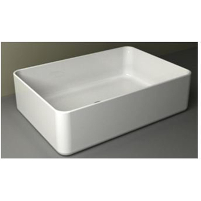 Wiesbaden Link vasque à poser gauche 35 x 50 x 12 cm céramique brillant blanc