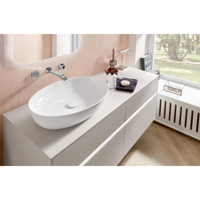 Villeroy & Boch Artis opzetwastafel ovaal - 61x41x12.5cm - zonder kraangat - zonder overloop - zonder plug - White Alpine (glans wit)