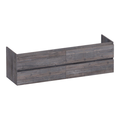 BRAUER Joy meuble sous-lavabo 160 4 tiroirs softclose - sans poignées - 2 découpes pour siphon - Driftwood
