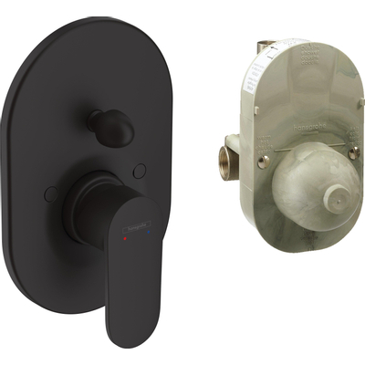 Hansgrohe Vernis Blend élément de finition pour robinet de baignoire encastré avec inverseur incl. élément encastré mat noir
