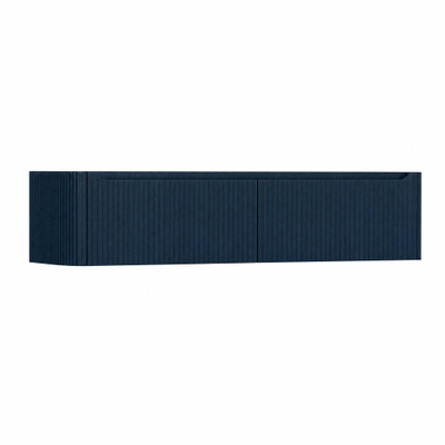 H&R Badmeubelen Juice Wastafelonderkast - 180x45x40cm - linkerhoek afgerond - 3D-front - 2 lades - geïntegreerde greep - blue oak