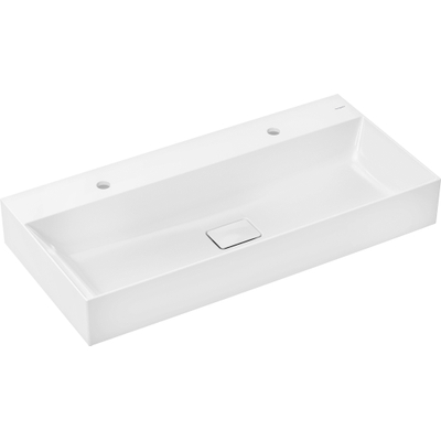 Hansgrohe Xevolos E wastafel - 100x48x14cm - 2 kraangaten - opzet - smartclean - wit