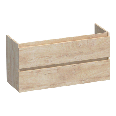BRAUER Joy wastafelonderkast ondiep - 100x39x50cm - 2 softclose lades - greeploos - 1 sifon uitsparing - Forest Wheat