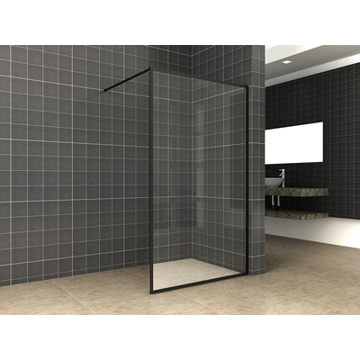Wiesbaden Square Douche à l’italienne 1100 x 2000 x 8 mm verre clair nano/profilé noir mat