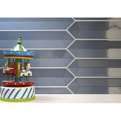 ÉCHANTILLON Terravito Ulvara carreau mural - 6,5x33,2cm - 8mm - Hexagone - Bleu brillant