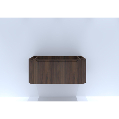 H&R badmeubelen Juice Wastafelonderkast - 100x45x40cm - afgeronde hoeken - 1 lade - geïntegreerde greep - dark oak